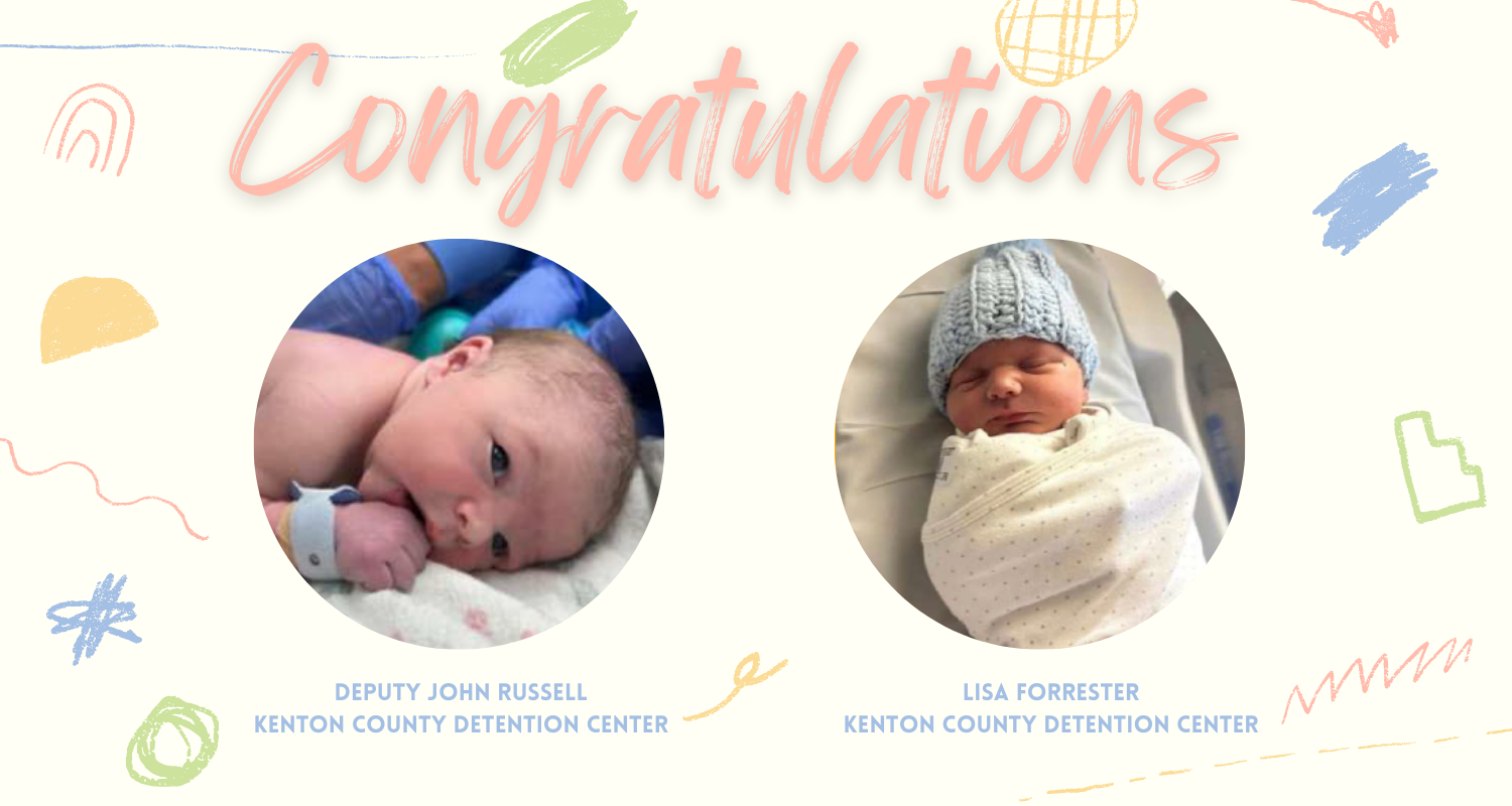 Two babies on patterned backgrounds